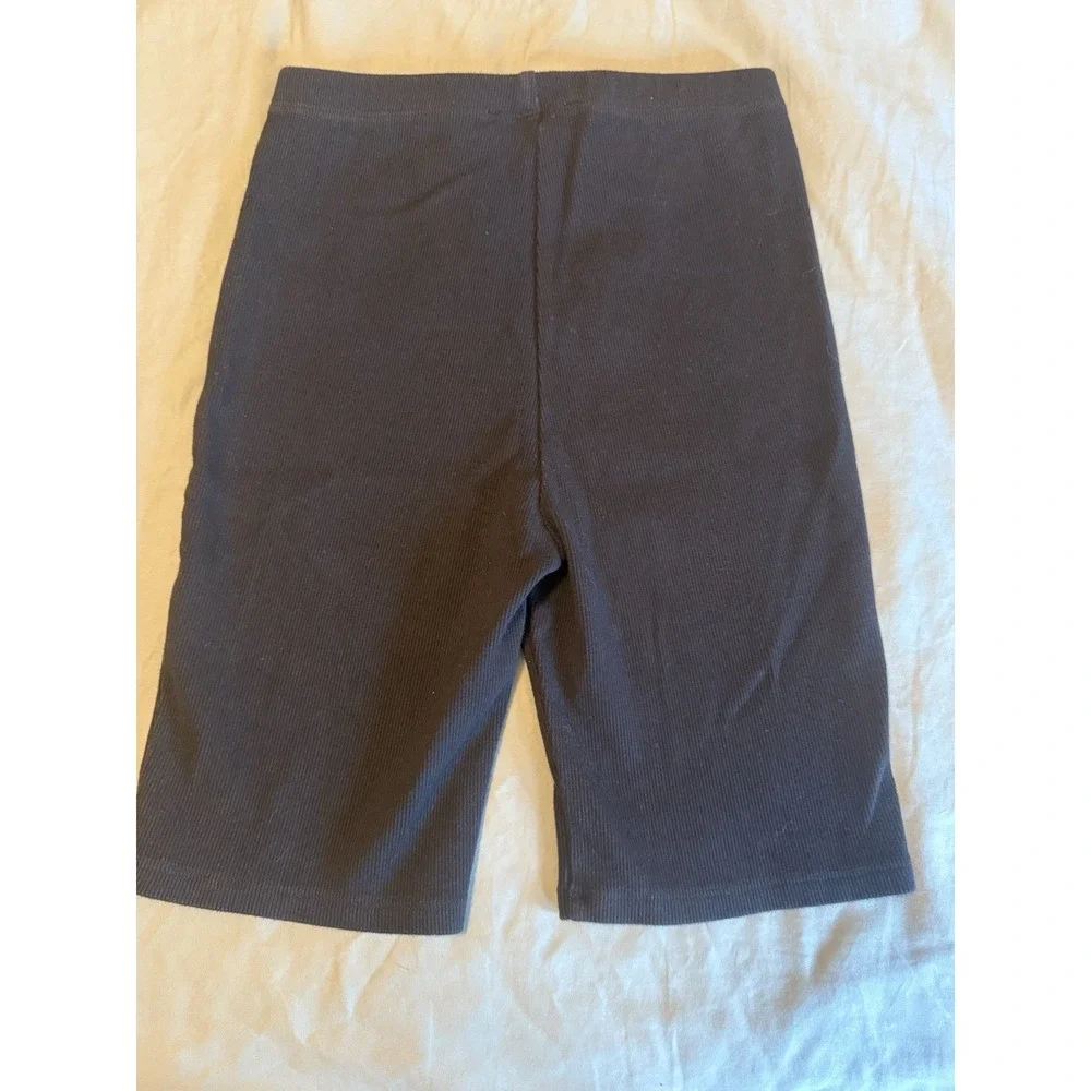 Forever 21 Barbie Women's Small Black Ribbed‎ Biker Shorts Rhinestone Logo